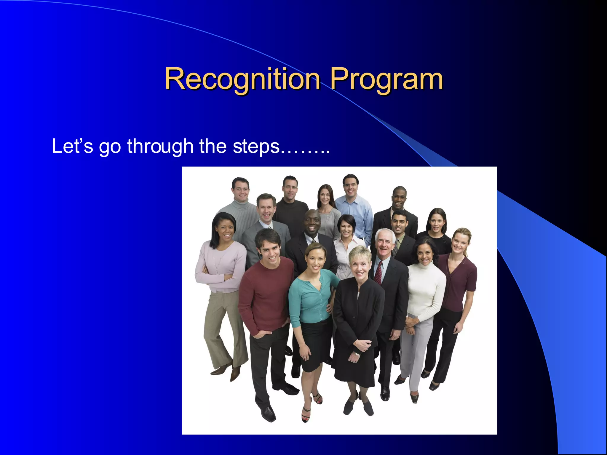 Recognition Program Let’s go through the steps…….. 