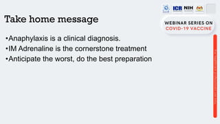 Recognition and management of anaphylaxis post vaccination | PDF