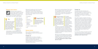 Building a Recognition and Reward Program                                                                                                                                                          Building a Recognition and Reward Program




        Measure your success                                   Measurement strategies ensure that your program             What was their overarching objective? They chose to     Example two
                                                               optimizes performance. While success can be                 focus on employee retention in the midst of their       For a leading soft-drink manufacturer and
                     How do you want to measure the            determined in a variety of ways, it should ideally be       new organizational structure. In doing so, they
                     success of your recognition and reward                                                                                                                        distributor, management recognized the need to
                                                               customized to track and connect the type of success         hoped to create a cultural shift in the company that    better integrate their cross-cultural workforce. They
                     program? What kinds of successes are      that matters to your company. You can, for example,         communicated the vision of the organization in
                     you looking for? Do you plan to use a                                                                                                                         knew they had to respond to the changing
                                                               track the following:                                        moving forward.                                         requirements of their company as they expanded
        scorecard? These are the types of questions you
        want to answer as you start to build a program.        • Participation                                                                           The program               internationally.
                                                                                                                               Targeted Value            integrated behaviors
                                      It’s here where you      • ROI                                                                                                               Their goals? To develop a recognition and reward
                                                                                                 Targeted Value          Successful recognition and      the company wanted        program that offered fair rewards for an increasingly
              Tip                     validate expenditures    • Productivity                                                                            to reinforce by
                                                                                                                         reward programs rely on a                                 global workforce. This design entailed addressing the
                                      and show the return                                 Using scorecards that are                                      recognizing how
                                                               • Sales and referrals                                     definitive commitment to                                  objectives of the world-wide workforce on multiple
                                      on investment. It’s                                 customized for each program
      As you gather data to measure                                                                                      excellence and a willingness to business success was
                                      here where we can                                   ensures that you measure the                                                             program levels: peer to peer, manager to employee,
      the success of your program,                             • Customer &                                              make necessary adjustments      achieved through the
      it’s a good idea to identify    understand program                                  information that really                                                                  and mega-performers. Addressing these multiple
                                                                 employee                                                and address changing needs in contributing factors of
                                                                                          matters to you.                                                                          levels provided a means to encourage the flow of
      company best practices—the      performance, provide       satisfaction                                            order to end up with a better   commitment,
      practices that ultimately       feedback, and provide                                                              outcome.                                                  recognition throughout the company and involve all
                                                               • Customer & employee retention                                                           leadership, individual    organizational levels. Through a simple recognition
      support corporate objectives—   program justification.                                                               achievement, and teamwork. Incorporating individual     strategy, employees could be awarded points that
      that can be benchmarked both
                                                               • ELTV                                                      and team awards with service and performance
      in your organization and        Regardless of the                                                                                                                            they could redeem for culturally-specific award
      throughout your industry.                                                                                            awards provided the means to recognize innovation       options through localized customer service
                                      specifics of a
                                                                                                                           and cost-savings techniques. This successive building   representatives.
                                      recognition and          Success stories                                             of behaviors encouraged both daily consistency and
        reward program, we use both qualitative and
                                                               We’ve included the following examples to                    established the importance of ongoing contributions     As a result of the initiative, the program has become
        quantitative metrics. Quantitative and qualitative
                                                               demonstrate how recognition and reward programs             throughout the year.                                    a part of the overall corporate culture, which has
        success measures both add value. Goals should be
        fair and obtainable.                                   make a difference.                                                                                                  translated into significant increase: 72 percent of
                                                                                                                           What were the results? Besides turnover reduction,      participants report improved morale.
                                                               Example one                                                 the company saw cost-savings ideas generated and
                                                                                                                           implemented, productivity improvements, increased
                                                               A global producer and marketer of disposable
                                                                                                                           employee engagement, and increased customer
                                                               foodservice products merged with a competitor to
                                                                                                                           loyalty. These improvements resulted in double-
                                                               become a multi-billion dollar corporation.
                                                                                                                           digit sales growth.
                                                               Management decided to implement a recognition
                                                               and reward program that built successively on both
                                                               individual and team behaviors.




16                                                                                                                                                                                                                                         17
 