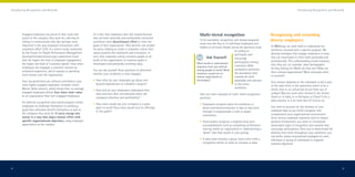 Introducing Recognition and Rewards                                                                                                                                                                        Introducing Recognition and Rewards




        Engaged employees are proud of their work and          It’s a fact that employees who feel valued because        Multi-tiered recognition                                    Recognizing and rewarding
        proud of the company they work for, and they’re        they are both rationally and emotionally connected
        willing to communicate that. But perhaps more          contribute more discretionary effort to meet the
                                                                                                                          To be successful, recognition and reward programs          diverse employees
                                                                                                                          must earn the buy-in of individual employees and
        important is the way employee interactions with        goals of their organization. They become role models                                                                  At ITAGroup, we work hard to understand the
                                                                                                                          leaders at all levels. People across the spectrum must
        customers affect CLTV. In a recent study conducted     for peers, helping to create a corporate culture that                                                                 workforce involved with a specific program. We
                                                                                                                                                           be willing to
        by the Forum for People Performance Management         values qualities like teamwork and innovation. In                                                                     develop strategies that engage employees in ways
                                                                                                                                                           participate and
        (www.performanceforum.org), researchers found          turn, that corporate culture connects people at all
        that the higher the level of employee engagement,      levels of the organization to common goals in
                                                                                                                        ?       Ask Yourself               encourage                 that are meaningful to them both personally and
                                                                                                                                                                                     professionally. This understanding entails knowing
                                                                                                                       What trends in motivational         participation among
        the higher the level of “customer spend”—that when     meaningful and personally enriching ways.                                                                             who they are. For example, what demographic
                                                                                                                       responses have you noticed          coworkers. Wide
        employees are engaged, a customer receives an                                                                                                                                do they belong to? Where do they live? What are
                                                               You can ask yourself these questions to determine       among people at work? What          acceptance promotes
        enhanced experience, which equates to spending                                                                                                                               their cultural expectations? What motivates them
                                                               whether your workforce is fully engaged:                instances caused you to             the perception that
        more money with the organization.                                                                                                                                            to succeed?
                                                                                                                       reverse expectations or             rewards are both
        Your top performers are, without coincidence, your     • How often do your employees go above and              stereotypes?                        attainable and relevant
                                                                                                                                                                                     Your answer depends on the individual. Is she a part
        most highly engaged employees. Consider recent           beyond expectations to complete a project?                                                to the entire
                                                                                                                                                                                     of the sales force or the operations team? Is he a
        Mercer Delta research, which shows that, on average,                                                                                               workforce.
                                                               • How well do your employees understand their                                                                         family man or an unmarried recruit fresh out of
        engaged employees deliver four times more value                                                                                                                              college? Was her work ethic formed in the United
                                                                 roles and how their contributions affect the            Here are some examples of multi-tiered recognition
        to an organization than non-engaged employees.                                                                                                                               States or in India, or in Germany or China? Is he a
                                                                 company’s direction and profitability?                  practices:
                                                                                                                                                                                     baby-boomer or is he from Gen-X? And so on.
        An effective recognition and reward program invites
                                                               • How many would say your company is a great              • Employees recognize peers for excellence or
        employees to challenge themselves to ambitious                                                                                                                               You need to account for the diversity of your
                                                                 place to work? How many would tout its offerings          above-and-beyond behavior in day-to-day work
        goals that ultimately benefit themselves as well as                                                                                                                          employee base as you build a program that
                                                                 to the public?                                            through a companywide e-mail or award
        the company they work for. It turns energy into                                                                                                                              complements your organizational environment.
                                                                                                                           nomination.
        action in a way that aligns human effort with                                                                                                                                Since various employee segments tend to impact
        specific organizational objectives, using employee                                                               • Team leaders recognize a targeted long-term               personal involvement, you want to incorporate
        appreciation as the catalyst.                                                                                      accomplishment, such as completing certification          meaningful types of recognition and rewards that
                                                                                                                           training within an organization or implementing a         encourage participation. Once you’ve determined the
                                                                                                                           “green” idea that results in cost savings.                diversity that exists throughout your workforce, you
                                                                                                                                                                                     can better match motivational strategies for each
                                                                                                                         • A sales team receives a group travel event with a         individual or group of individuals to targeted
                                                                                                                           recognition dinner to mark an increase in sales.          business objectives.




4                                                                                                                                                                                                                                           5
 