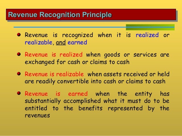 revenue recognition principle revenue recognition principle