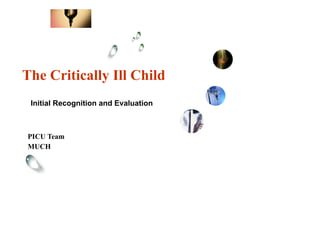 Initial Recognition and Evaluation
PICU Team
MUCH
The Critically Ill Child
 