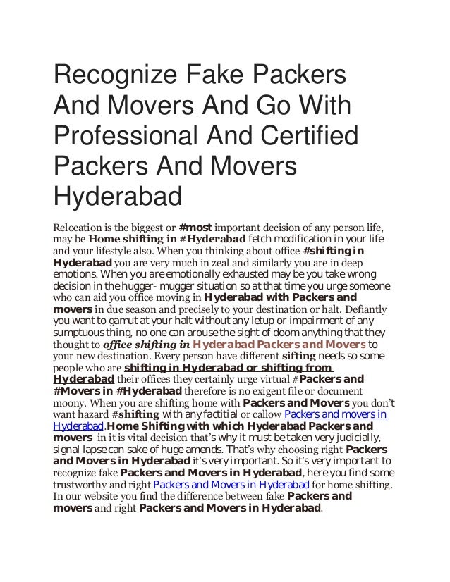 Packers And Movers Rate Chart