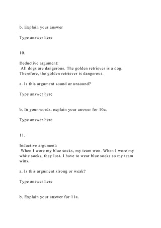 Recognizing Fallacies Constructing sound arguments requires .docx