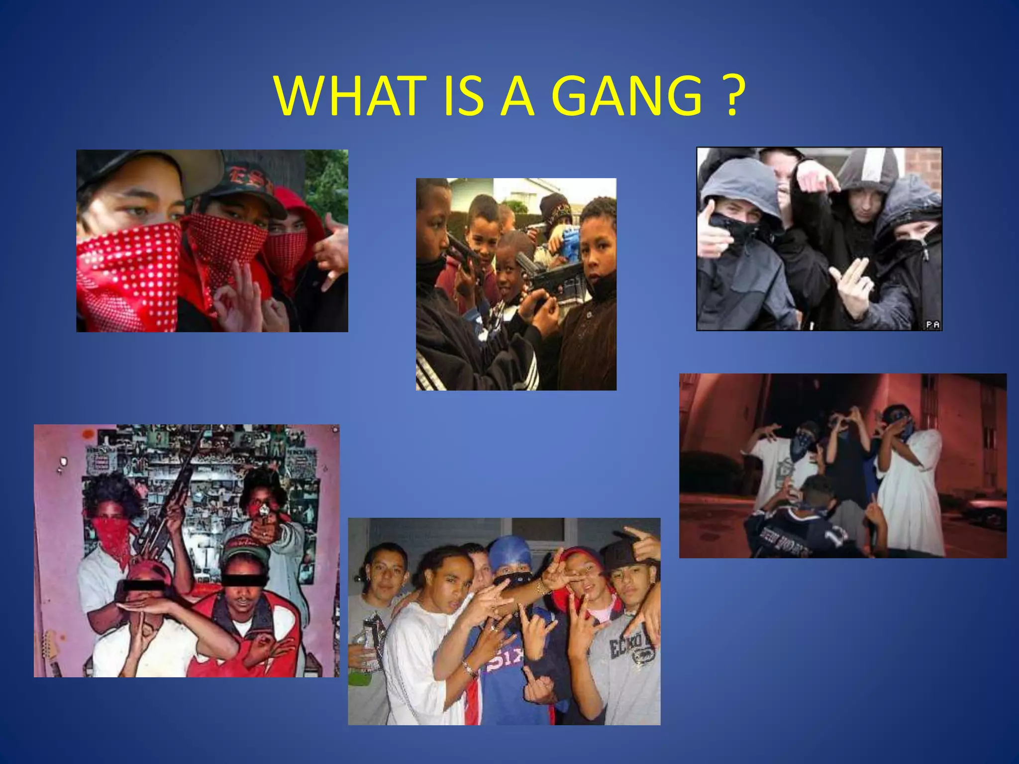 WHAT IS A GANG ? 
 