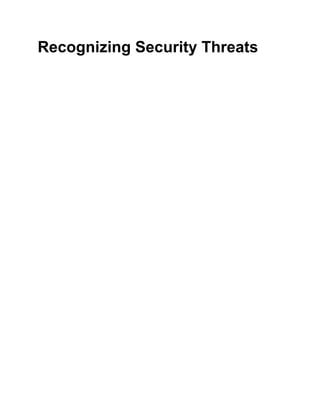 Recognizing Security Threats
 