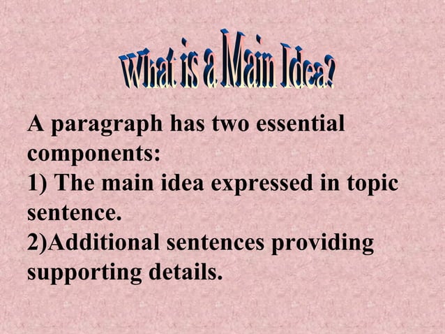 Recognizing the main_idea_ppt | PPT | Physics | Science