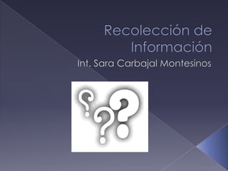 Recolección de Información Int. Sara Carbajal Montesinos 