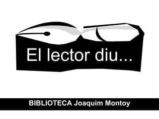 El lector diu... BIBLIOTECA Joaquim Montoy El lector diu: “ Una història d’amor estremidora. Un retrat d’una Mallorca rural que ja no existeix, portat de la mà d’en Sebastià Alzamora amb una sensibilitat  mooolt  especial. Crec que avui ja no queden ni Sares ni Jeremies. Un llibre que no et deixa indiferent. Recomanació de: Montse Mora Lectures recomanades BIBLIOTECA   Joaquim Montoy Sebastià Alzamora NOVEL·LA 