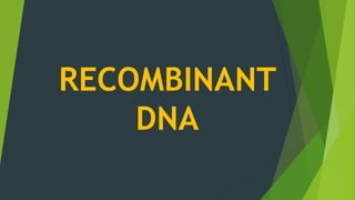 RECOMBINANT
DNA
 