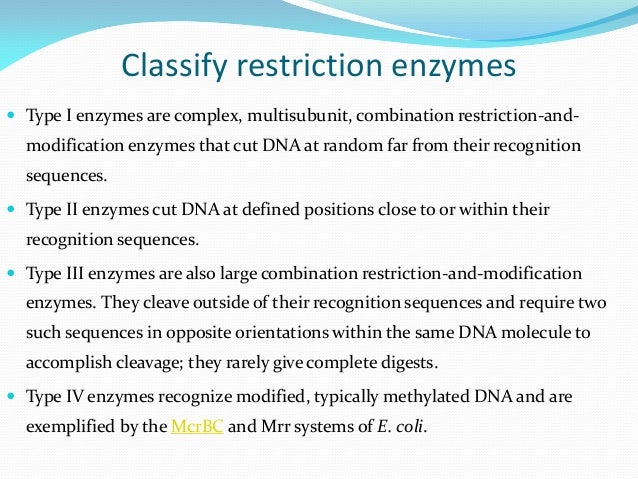 restriction cutter 6 enzyme 1 dna Recombinant