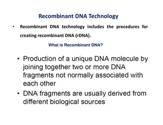 Recombinant DNA in Genetic Engineering.. | PDF