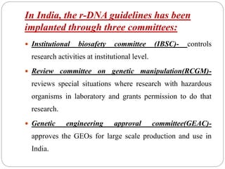 Rcgm Guidelines.pdf Recombinant dna guidelines(1990) | PPTX