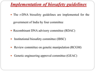 Rcgm Guidelines.pdf Recombinant dna guidelines(1990) | PPTX