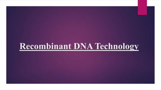 Recombinant DNA Technology
 