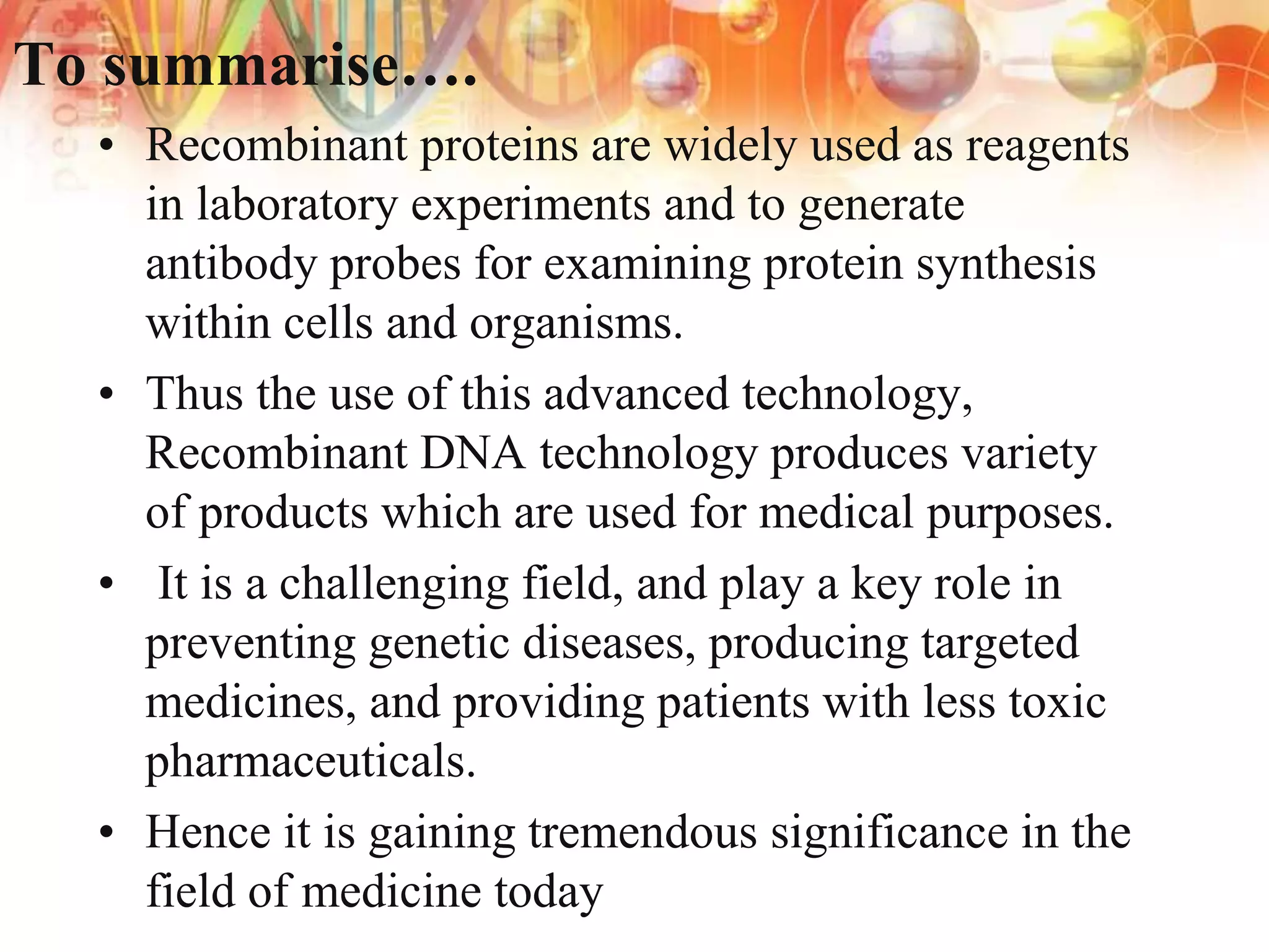 Recombinant dna technology | PPTX