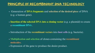 Recombinant DNA Technology- Application of genetic engineering in ...