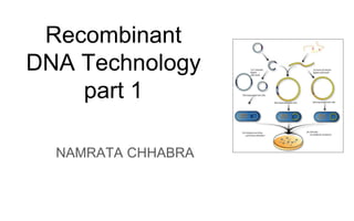 Recombinant
DNA Technology
part 1
NAMRATA CHHABRA
 