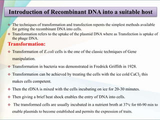 Recombinant DNA technology for Crop improvement | PPTX
