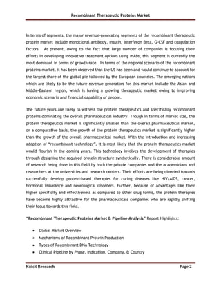 Recombinant therapeutic proteins market | PDF