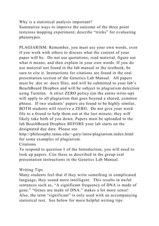 Recombination and LinkageA Three point test cross in Drosophil.docx