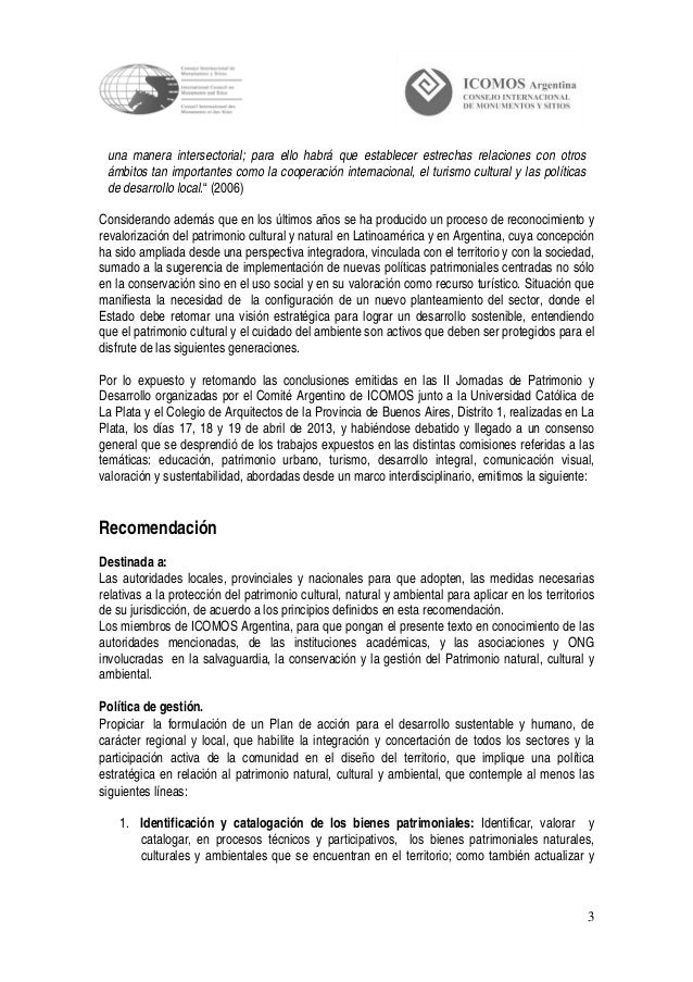 Recomendación icomos