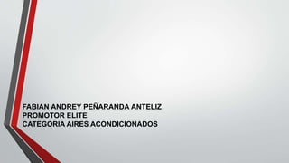 FABIAN ANDREY PEÑARANDA ANTELIZ
PROMOTOR ELITE
CATEGORIA AIRES ACONDICIONADOS
 
