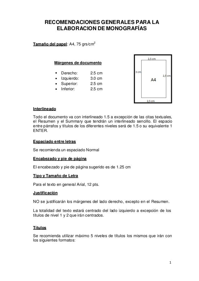 recomendaciones tecnicas para el trabajo de monografia carta de recomendaciones de trabajo