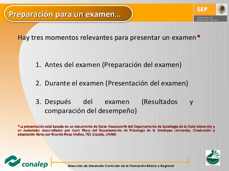 Recomendaciones para examenes de opcion multiple Recomendaciones para examenes de opcion multiple