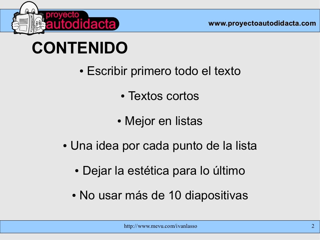 para hacer una presentación de diapositivas