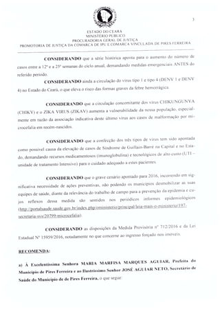 Recomendação 01-2016 pra Pires Ferreira