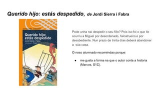 Querido hijo: estás despedido, de Jordi Sierra i Fabra
 