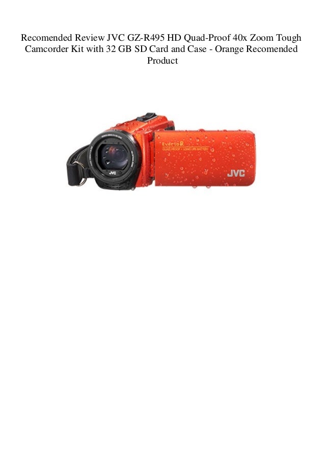 Black JVC GZ-R495 HD Quad-Proof 40x Zoom Tough Camcorder Kit with 32 GB SD Card and Case