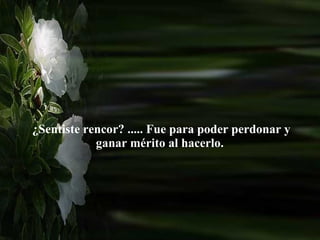 ¿Sentiste rencor? ..... Fue para poder perdonar y ganar mérito al hacerlo.  