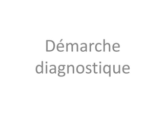 Démarche
diagnostique
 