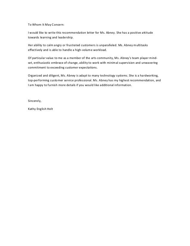 recommendation letter positive letter of recommendation