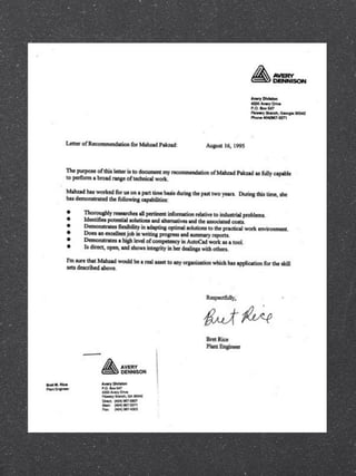 Recommendation Letters Certificates
