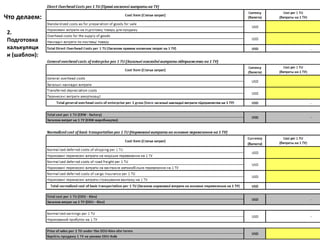 Что делаем:

2.
Подготовка
калькуляци
и (шаблон):
 