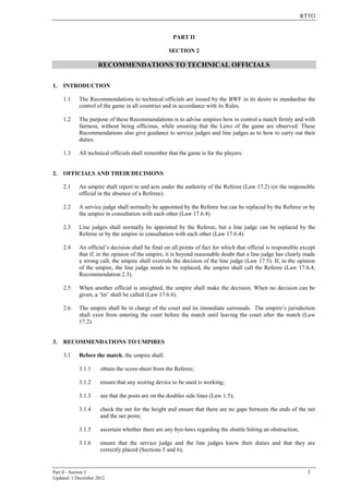 Recommendations To Technical_Officials