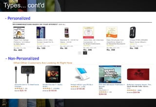 Types... cont'd
- Personalized
- Non-Personalized
 