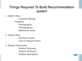 recommendation system their types and approaches | PPTX