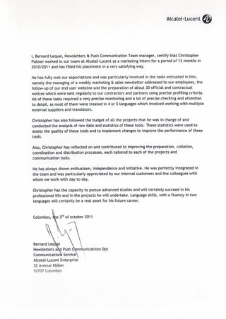 Alcatel-Lucent Recommendation
