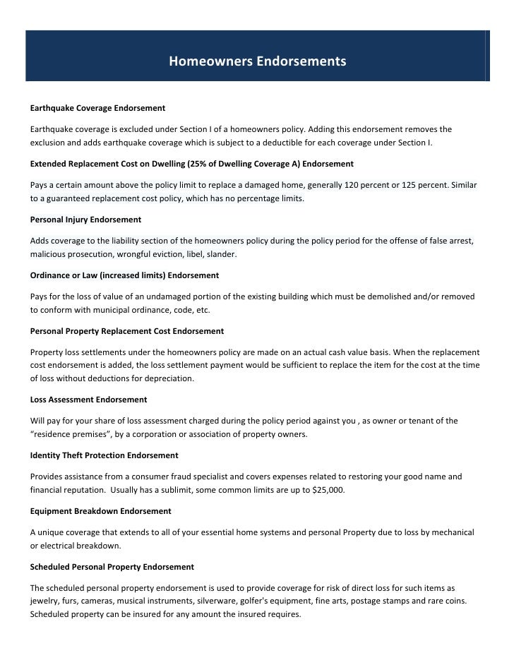 Recommended Home Insurance Coverage Recommended Home Insurance Coverage