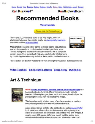 Recommended photography books and magazines pdf