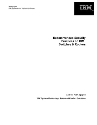 Recommended Security Practices on IBM Switches and Routers