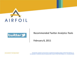 Recommended Twitter Analytics Tools 