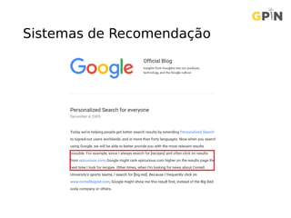 Sistemas de Recomendação
 