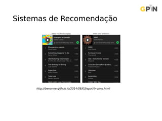 Sistemas de Recomendação
http://benanne.github.io/2014/08/05/spotify-cnns.html
 