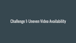 Challenge 1: Uneven Video Availability
 