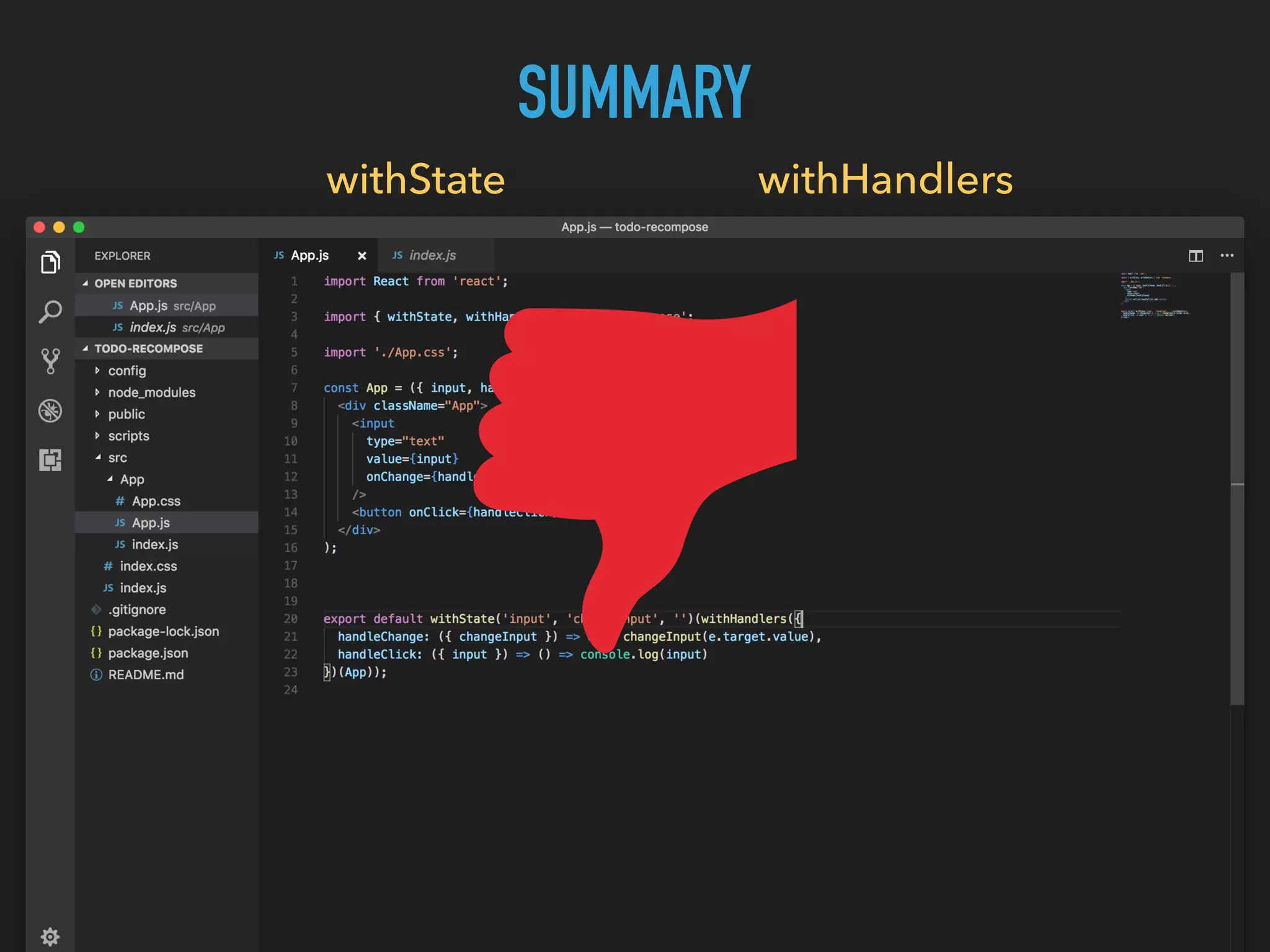 SUMMARY withState withHandlers 
